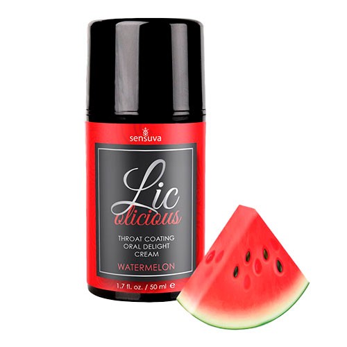 Крем для глубокого минета c ароматом арбуза «Lic-o-licious Oral Delight Cream Watermelon» от «Sensuva» 