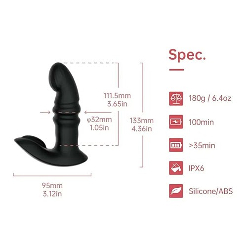 Чёрный вибростимулятор с фрикциями «Funtown Jive» от «MAGIC MOTION»