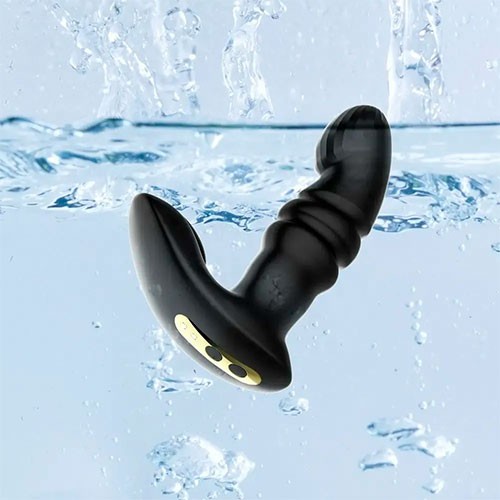 Чёрный вибростимулятор с фрикциями «Funtown Jive» от «MAGIC MOTION»