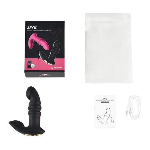 Чёрный вибростимулятор с фрикциями «Funtown Jive» от «MAGIC MOTION»