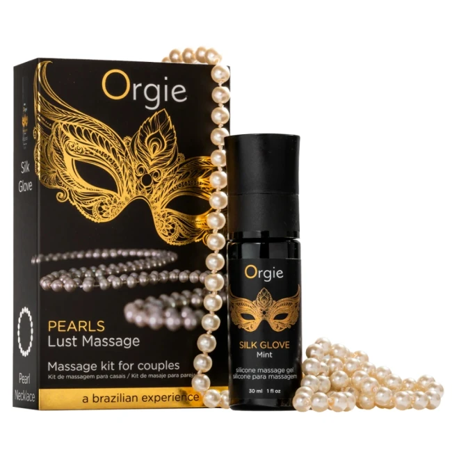 Набор для жемчужного массажа с силиконовым гелем и ожерельем «PEARL LUST MASSAGE» от «Orgie» (30 ML)