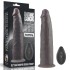 Чёрный вибратор-ротатор с пультом ДУ «9'' Dual Layered Silicone Rotator Black» от «Lovetoy»