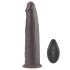 Чёрный вибратор-ротатор с пультом ДУ «9'' Dual Layered Silicone Rotator Black» от «Lovetoy»