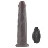 Чёрный вибратор-ротатор с пультом ДУ «9'' Dual Layered Silicone Rotator Black» от «Lovetoy»