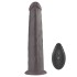 Чёрный вибратор-ротатор с пультом ДУ «9'' Dual Layered Silicone Rotator Black» от «Lovetoy»