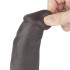 Чёрный вибратор-ротатор с пультом ДУ «9'' Dual Layered Silicone Rotator Black» от «Lovetoy»
