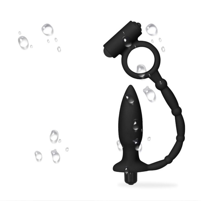 Анальная втулка с эрекционным кольцом «Ass-Kicker Vibrating Plug Combo» от «Lovetoy» Анальная втулка с эрекционным кольцом «Ass-Kicker Vibrating Plug Combo» от «Lovetoy»