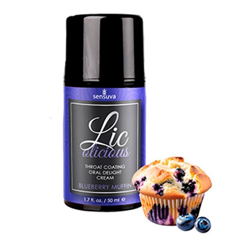 Крем для глубокого минета - Черничный маффин «Lic-o-licious Oral Delight Cream Blueberry Muffin» от «Sensuva» 50 ML 