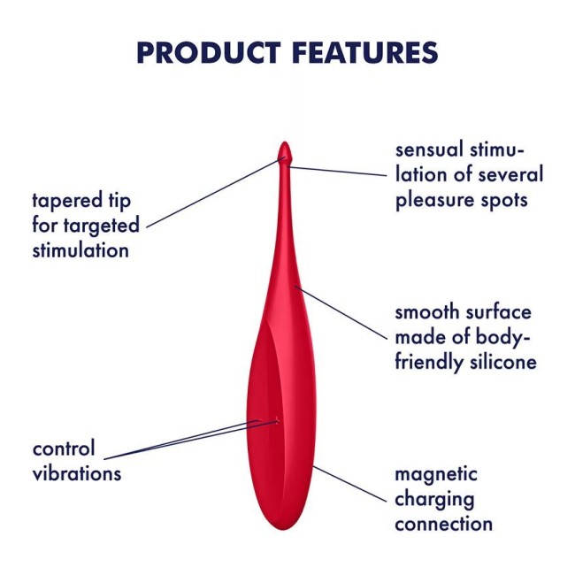 Вибратор для клитора с тоненьким наконечником «Twirling Fun» от «Satisfyer» (красный)