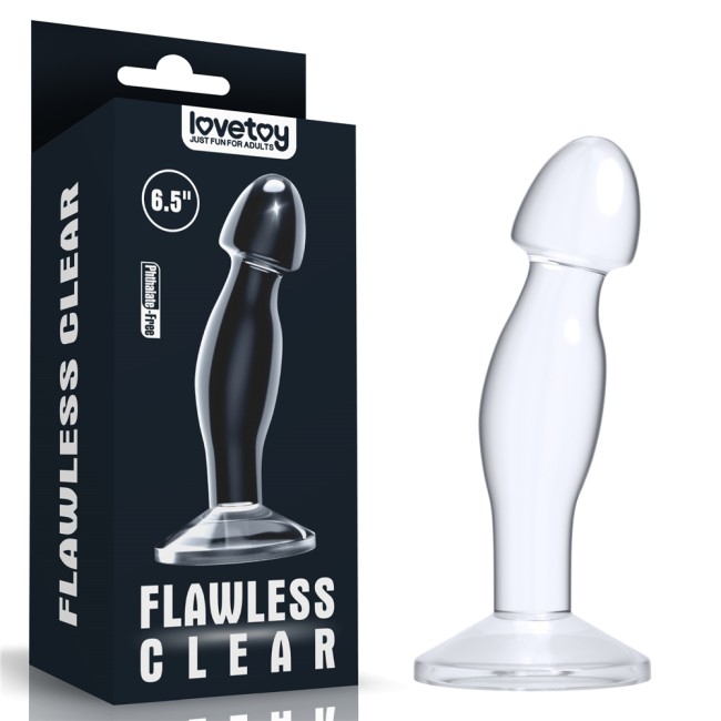Прозрачный стимулятор простаты на присоске «Flawless Clear Prostate Plug 6.5» от «Lovetoy» Прозрачный стимулятор простаты на присоске «Flawless Clear Prostate Plug 6.5» от «Lovetoy»