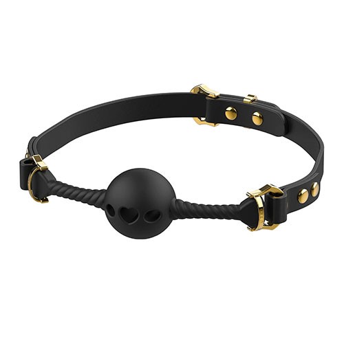 Чёрный кляп «Middle Heart-shaped Breathable Mouth» от «UPKO»   Чёрный кляп «Middle Heart-shaped Breathable Mouth» от «UPKO»