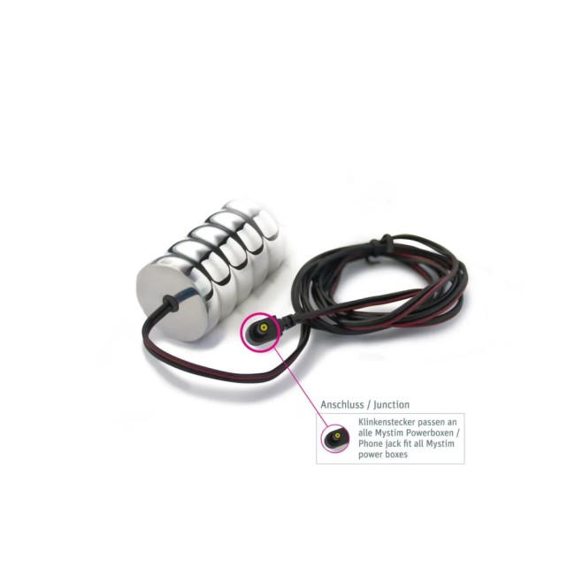 Металлический фаллоимитатор с электростимуляцией «Groovey George» от «Mystim» (Источник импульсов приобретается отдельно) Металлический фаллоимитатор с электростимуляцией «Groovey George» от «Mystim» (Источник импульсов приобретается отдельно)