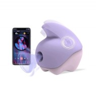 Фиолетовый вакуумный клиторальный стимулятор с вибрацией «Unicorn» от «MAGIC MOTION»