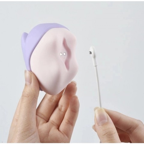 Фиолетовый вакуумный клиторальный стимулятор с вибрацией «Unicorn» от «MAGIC MOTION»