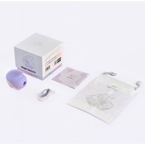 Фиолетовый вакуумный клиторальный стимулятор с вибрацией «Unicorn» от «MAGIC MOTION»