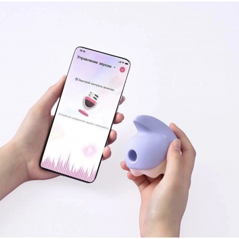 Фиолетовый вакуумный клиторальный стимулятор с вибрацией «Unicorn» от «MAGIC MOTION»