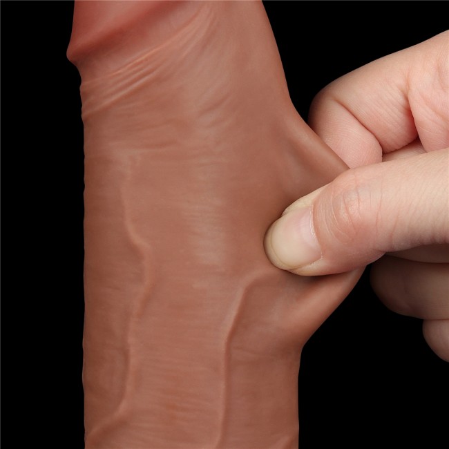 Фаллоимитатор на присоске с подвижной кожей Dual Layer Sliding Skin (16 см) 