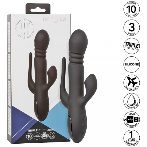 Вибромассажер с режимом всасывания и анальной стимуляцией «III Triple Euphoria» от «CalExotics»