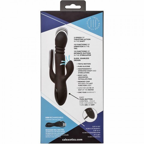 Вибромассажер с режимом всасывания и анальной стимуляцией «III Triple Euphoria» от «CalExotics»