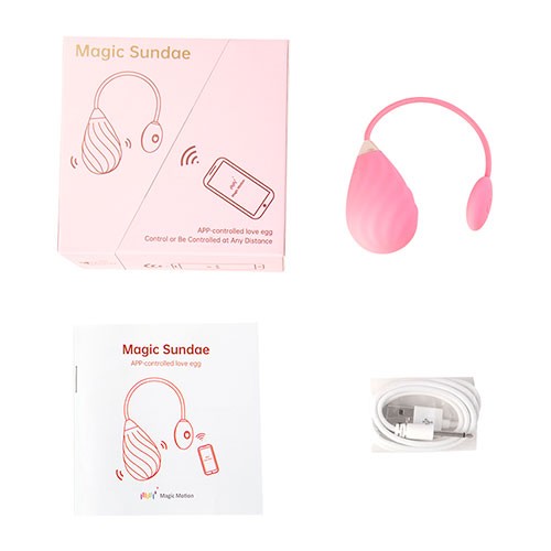 Розовое виброяйцо «Magic Sundae» от «MAGIC MOTION»