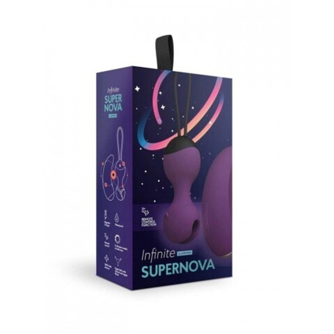 Виброшарики Кегеля с вибро-пультом SuperNova, цвет сливовый (INFINITE collection) Виброшарики Кегеля с вибро-пультом SuperNova, цвет сливовый (INFINITE collection)