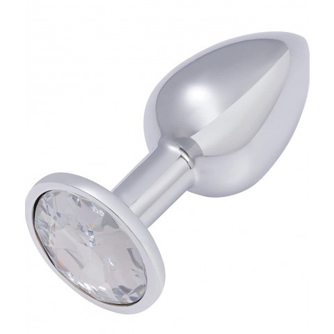 Маленькая металлическая анальная пробка с кристаллом «Anal Pleasure» от «Alive» (M: 8х3,4 см)