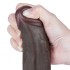 Чёрный фаллоимитатор с подвижной кожей Dual Layer Sliding Skin (16 см) 