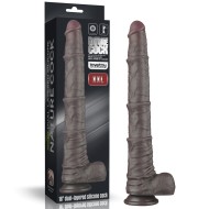 Чёрный фаллоимитатор-реалистик с двойным покрытием «16'' Dual Layered Bendable Silicone Cock XXL» от «Lovetoy» (33,5 см)