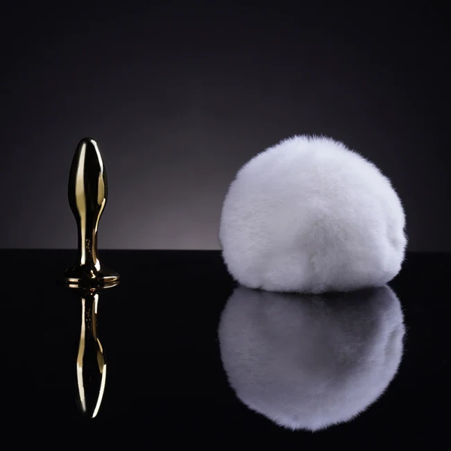 Пробка с хвостиком «Rabbit Fur Bunny Tail Small Butt Plug» от «UPKO» 
