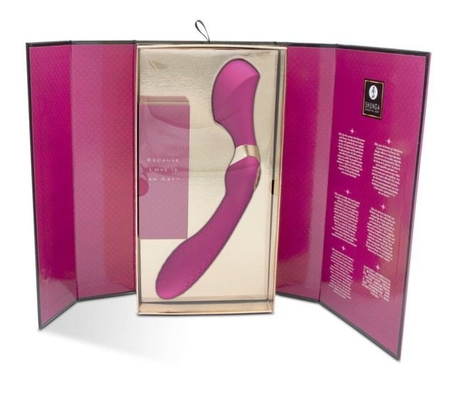 Малиновый двусторонний вибростимулятор «ZOA» от «SHUNGA» 