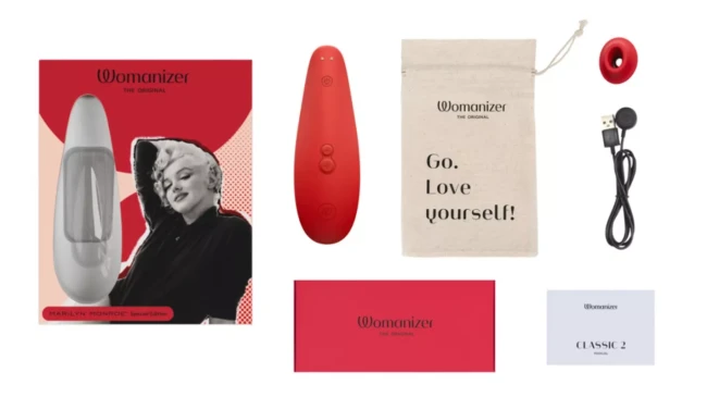 Клиторальный вакуумно-волновой массажер «Marilyn Monroe» от «Womanizer» Special Edition Клиторальный вакуумно-волновой массажер «Marilyn Monroe» от «Womanizer» Special Edition