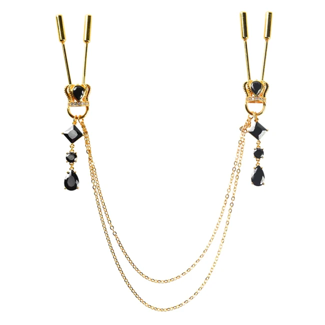 Зажимы на соски «Crown chain nipple clamps» от «UPKO»  Зажимы на соски «Crown chain nipple clamps» от «UPKO»