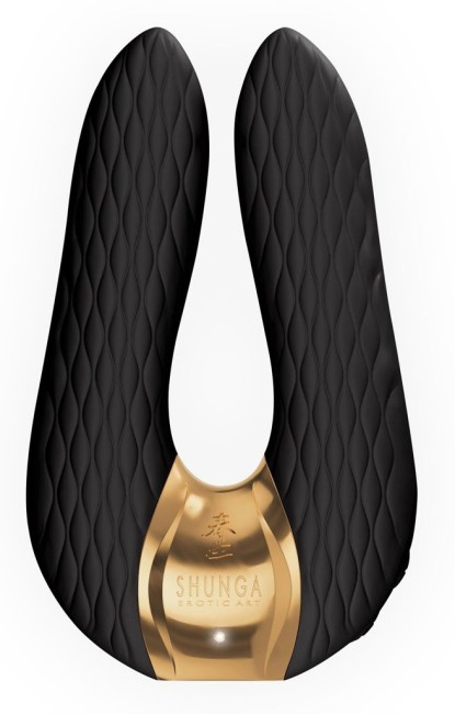 Чёрный двойной вибростимулятор с двумя моторами «AIKO» от «SHUNGA» Чёрный двойной вибростимулятор с двумя моторами «AIKO» от «SHUNGA»