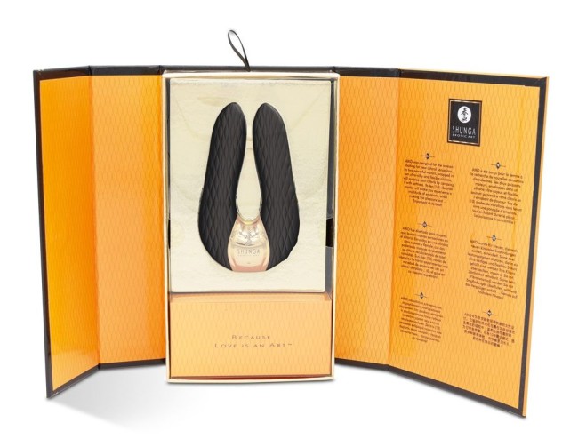 Чёрный двойной вибростимулятор с двумя моторами «AIKO» от «SHUNGA» Чёрный двойной вибростимулятор с двумя моторами «AIKO» от «SHUNGA»