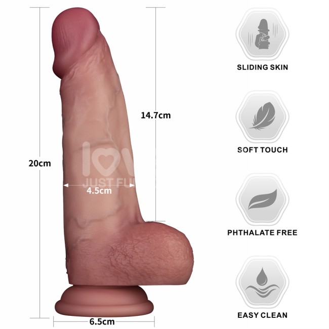 Реалистичный фаллоимитатор с двойной плотностью «8'' Sliding Skin Pro Dual Layer Silicone Dong» от «Lovetoy» (14,7 см) Реалистичный фаллоимитатор с двойной плотностью «8'' Sliding Skin Pro Dual Layer Silicone Dong» от «Lovetoy» (14,7 см)