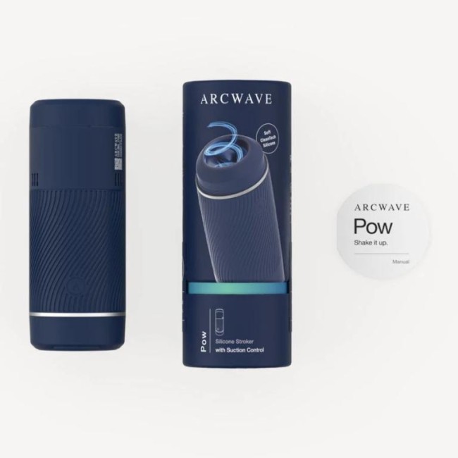 Синий мастурбатор с контролем всасывания «Pow Stroker» от «Arcwave» 