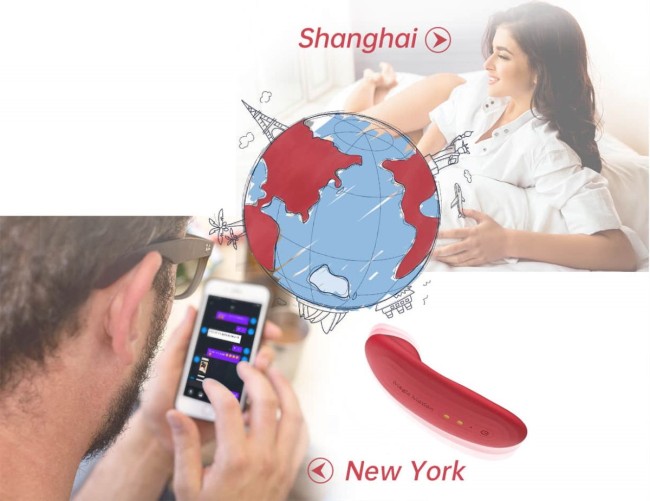 Красный вибромассажер в трусики «Nyx» от «MAGIC MOTION»