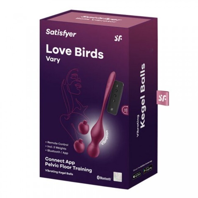 Тренажер Кегеля (Connect App) «Love Birds Vary» от «Satisfyer» (бордовый) Тренажер Кегеля (Connect App) «Love Birds Vary» от «Satisfyer» (бордовый)