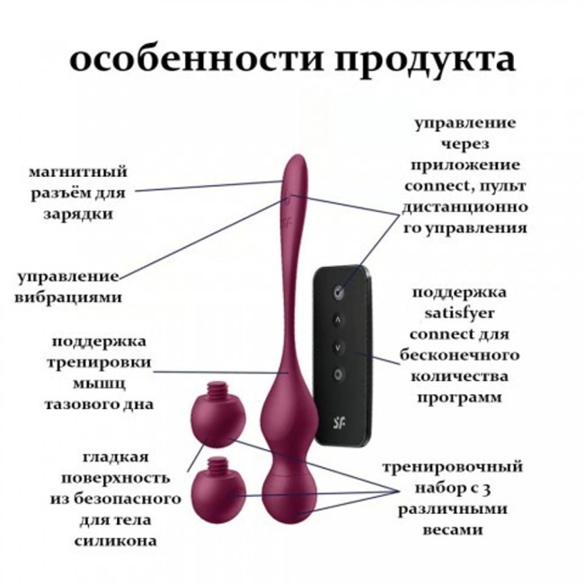 Тренажер Кегеля (Connect App) «Love Birds Vary» от «Satisfyer» (бордовый) Тренажер Кегеля (Connect App) «Love Birds Vary» от «Satisfyer» (бордовый)