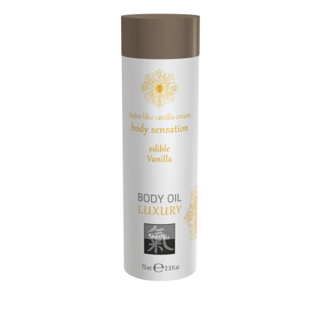 Съедобное массажное масло «Luxury Body Oil - Ваниль» от «SHIATSU» 75 ML Съедобное массажное масло «Luxury Body Oil - Ваниль» от «SHIATSU» 75 ML