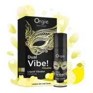 Съедобный жидкий вибратор со вкусом лимонного джина с тоником«Dual Vibe!» от «Orgie» (15 ML)
