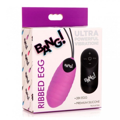 Ребристое виброяйцо с дистанционным управлением «Bang! 28X Ribbed Silicone Egg» Ребристое виброяйцо с дистанционным управлением «Bang! 28X Ribbed Silicone Egg»