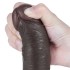 Чёрный фаллоимитатор с подвижной кожей Sliding-Skin Dual Layer Dong (18 см) 