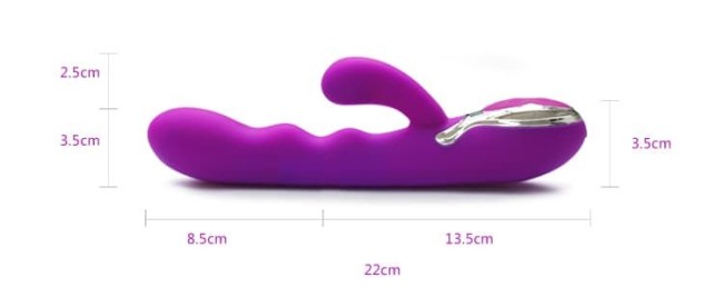 Вибромассажер с клиторальным стимулятором работающий от касания