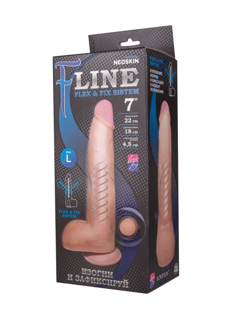 Фаллоимитатор с мошонкой на присоске F LINE (17 см) 