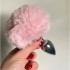 Металлическая анальная пробка с розовым хвостиком «Fluffly» от «Alive» (M: 8*3,5 см)