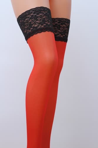 Польские чулки (черно/красный - 3/4)
