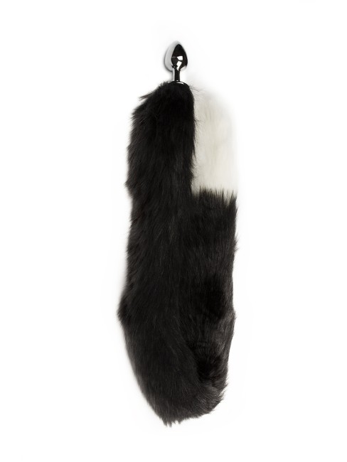 Анальная пробка с хвостом, серебристая Анальная пробка с хвостом, серебристая