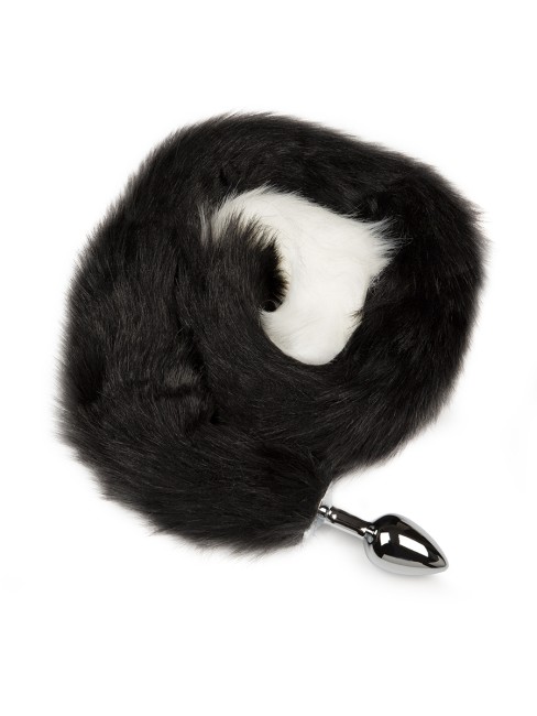 Анальная пробка с хвостом, серебристая Анальная пробка с хвостом, серебристая