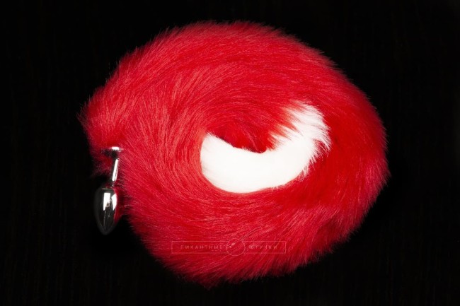 Анальная пробка с хвостом, серебристая Анальная пробка с хвостом, серебристая